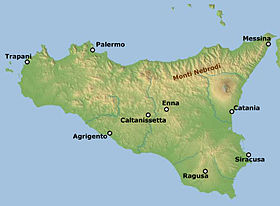 Неброди на карте Сицилии