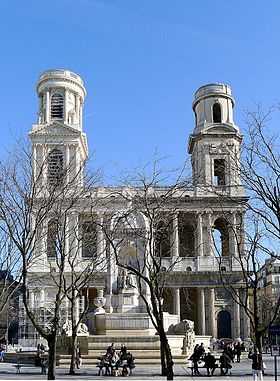 Церковь Сен-Сюльпис. Фасад и площадь перед церковью.