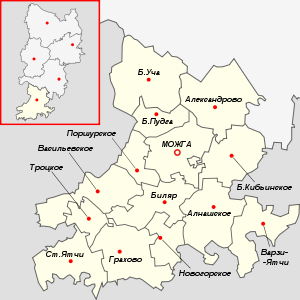Можгинский уезд на карте