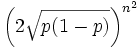 \left(2 \sqrt{p(1-p)} \right)^{n^2}