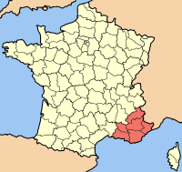 Прованс-Альпы-Лазурный берег на карте Франции