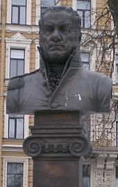 Giacomo Quarenghi monument in Manezhnaya Square Public Garden (face).jpg
