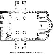 Ground-Plan of the Church of Pizounda. John M. Neale. A history of the Holy Eastern Church. P.252.jpg
