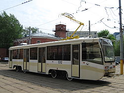 Трамвайный вагон 71-619А-01 в Трамвайном депо имени И. В. Русакова