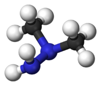 Несимметричный диметилгидразин: вид молекулы