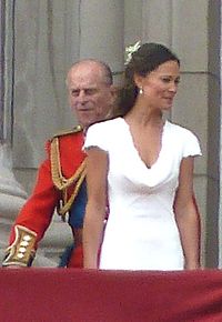 Пиппа Миддлтон и принц Филипп на свадьбе принца Уильяма и Кэтрин Миддлтон, 29 апреля 2011 года