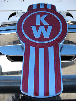 The Kenworth logo on the K104.