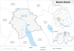 Цюрих (округ) на карте