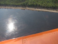 Вид на Подкаменную Тунгуску с вертолёта