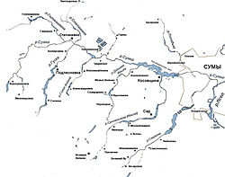 Карта-схема р. Сумки и её притоков