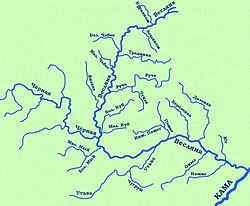 Ручь на карте бассейна Весляны