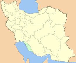 Карта Ирана с подсвеченной провинцией Бушир