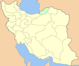 Карта Ирана с подсвеченной провинцией Голестан