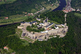 Крепость Кёнигштайн с одноимённым городом, 2008 г.