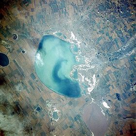 Снимок озера из космоса