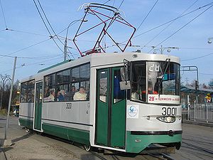 Трамвайный вагон ЛМ-2000 (71-135). Общий вид.