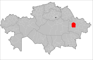 Абайский район на карте