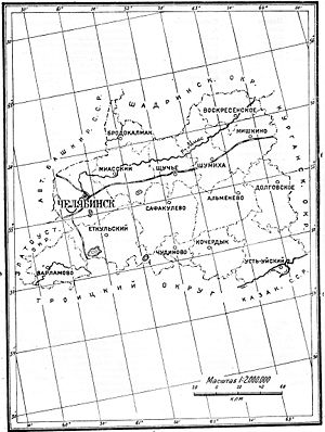 Челябинский округ, карта