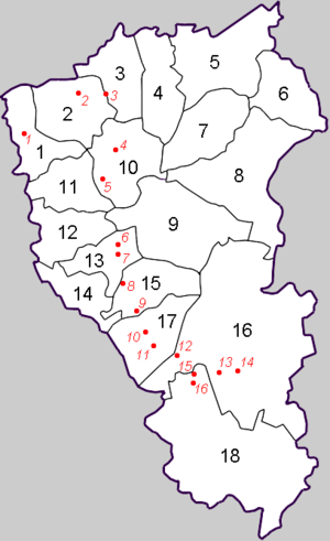 Калтанский городской округ на карте