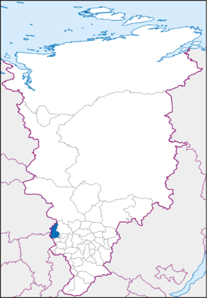 Тюхтетский район Красноярского края на карте