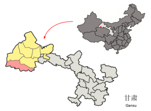 Аксай-Казахский автономный уезд на карте