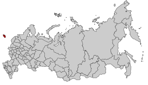 Калининградская область на карте России