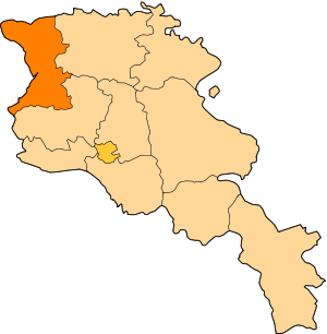 Ширакская область на карте
