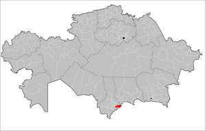 Толебийский район на карте