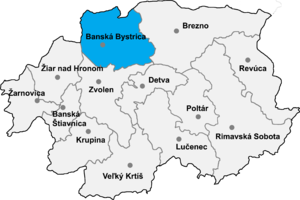 Район Банска Бистрица на карте