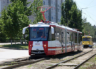Трамвайный вагон 71-154 в Волгограде