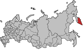 Камчатская область на карте РФ в январе 2007 г.