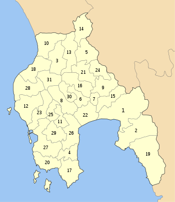 Messinia municipalities numbered.svg