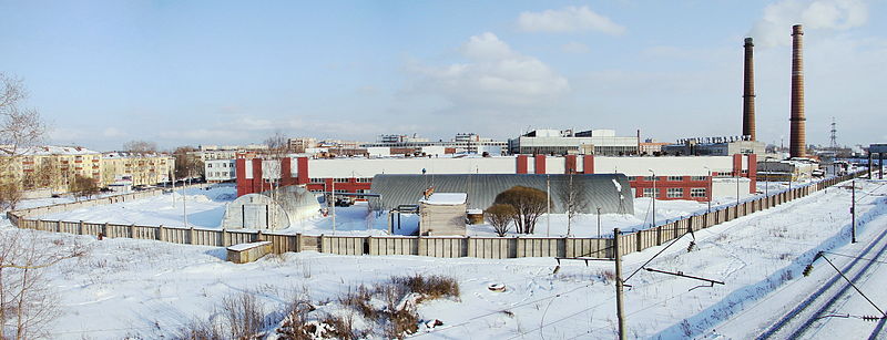 Территория Вологодского оптико-механического завода. Вид с Ленинградского моста