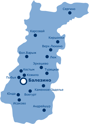 Балезинский район, карта