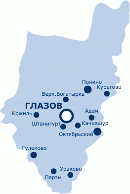Глазовский район, карта
