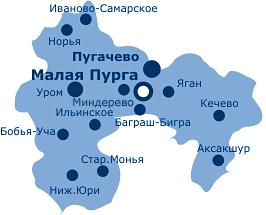 Малопургинский район, карта