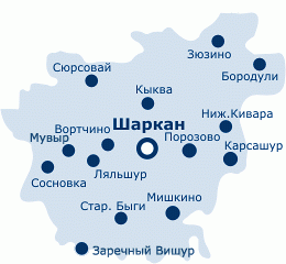 Шарканский район, карта
