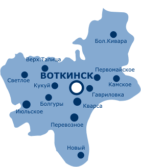 Воткинский район, карта